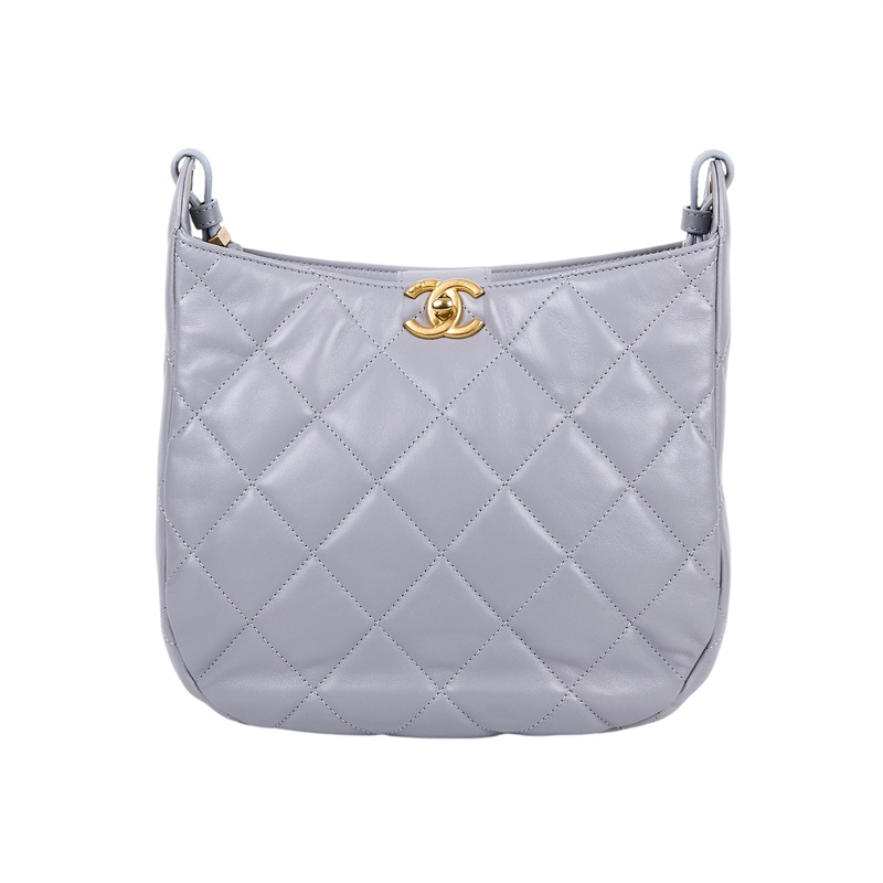 香奈兒 CHANEL Hobo 經典鍊條 肩背包 AS4302 B13786 晶片款 灰藍羊HOBO 原廠盒子/防塵袋/購買證明正本/台灣發票