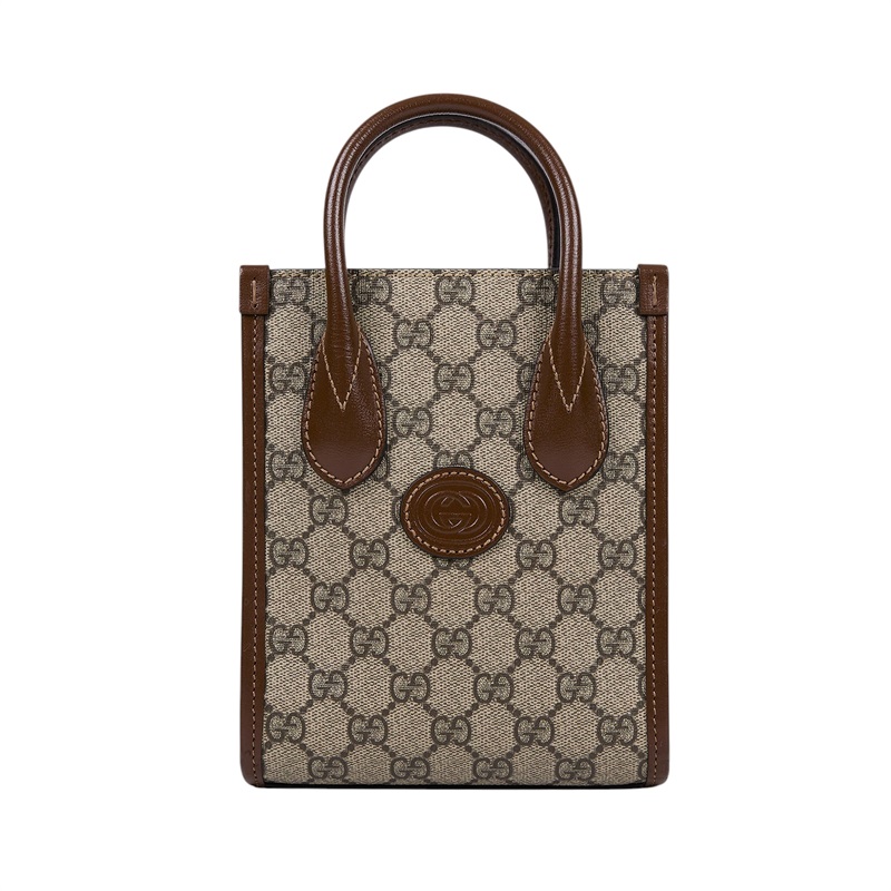 古馳 GUCCI Interlocking G 迷你 手提袋 671623 咖INTERLOCKING琴譜包 背帶/原廠盒子/防塵袋