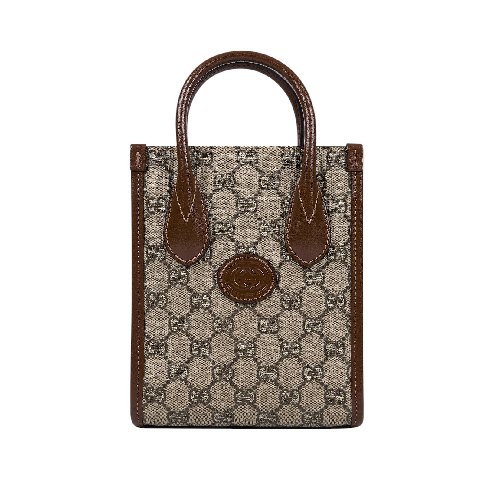 古馳 GUCCI Interlocking G 迷你 手提袋 671623 咖INTERLOCKING琴譜包 背帶/原廠盒子/防塵袋
