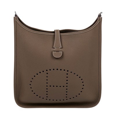 愛馬仕 Hermès Evelyne Bag 伊芙琳包 29 馬蹄型 大象灰 H056277CK18 H056277CK18/K FA 004 A  背帶/防塵袋/原廠盒子/購買證明影本