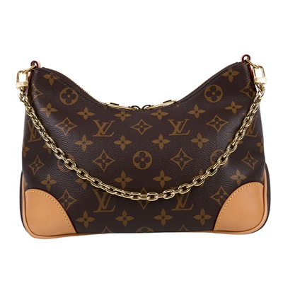 路易威登 LOUIS VUITTON Boulogne 牛角包 手提 斜肩背包 M45832 晶片款 原花Boulogne PM 防塵袋/背帶2/購買證明正本