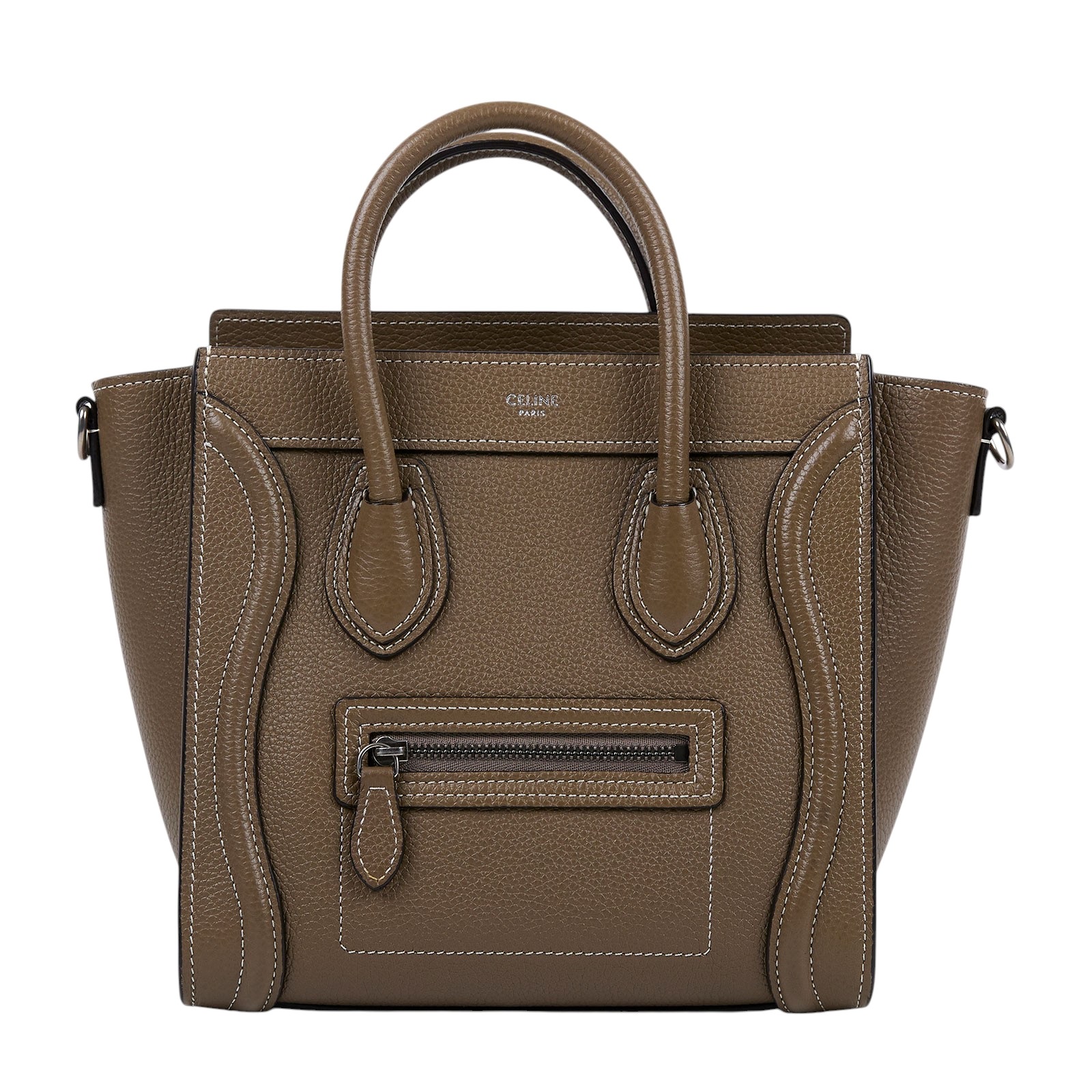 思琳 CELINE Luggage手袋 敲打 小牛皮 袖珍型 189243DRU 灰LUGGAGE冏包NANO 防塵袋/購買證明正本