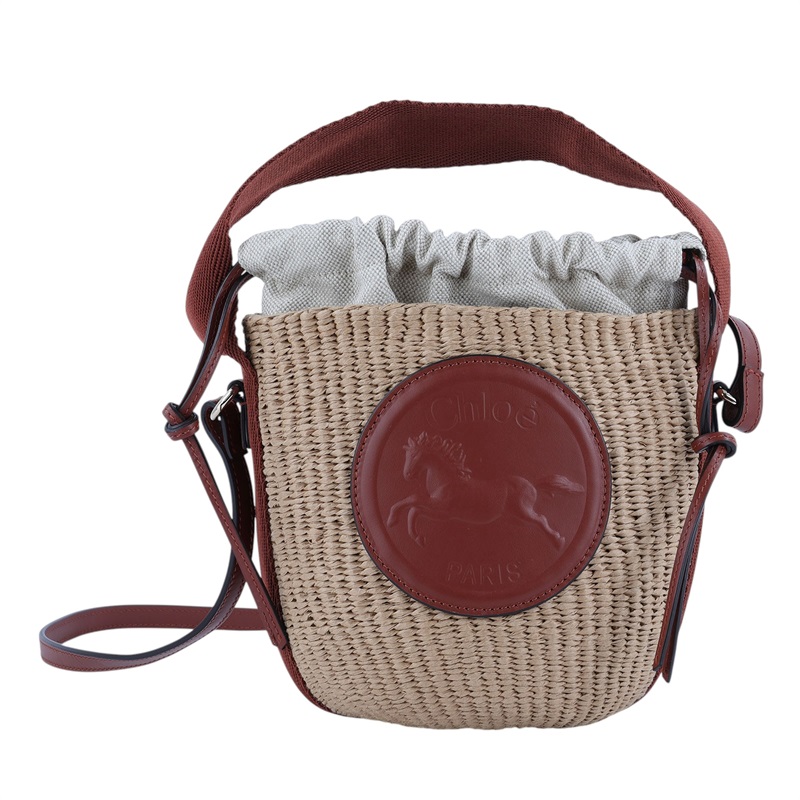 蔻依 CHLOE Horse Medal 籃式手提包 小型 CHC25SS592O8227S 咖MIFUKO草編水桶包SMALL 防塵袋