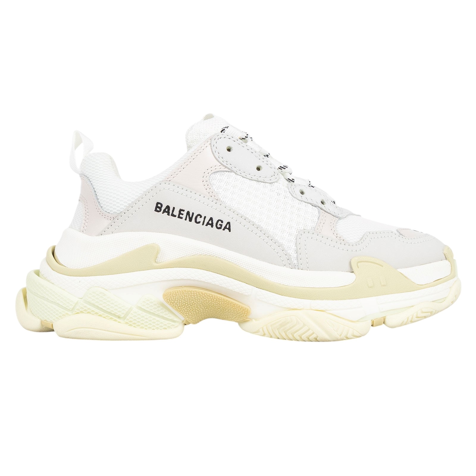 巴黎世家 BALENCIAGA Triple S 老爹鞋 534217W09E1_39 白粉拚小雞黃TRIPLE#39 原廠盒子/防塵袋/替換鞋帶
