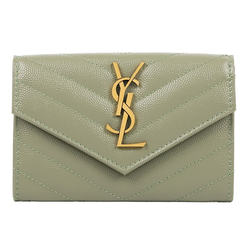 聖羅蘭 YSL SAINT LAURENT cassandre matelassé 粒面壓紋皮革 小型 信封錢包 短夾 414404BOW01  原廠盒子/防塵袋