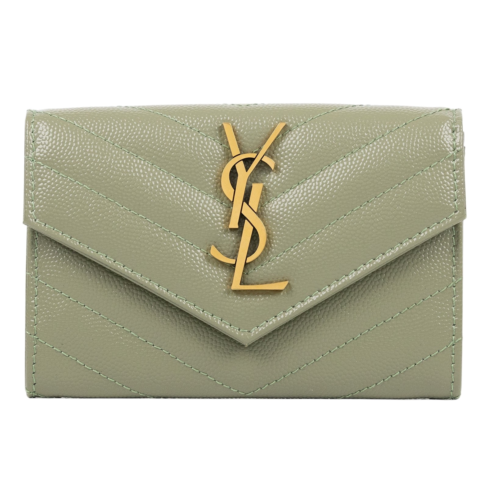 聖羅蘭 YSL SAINT LAURENT cassandre matelassé 粒面壓紋皮革 小型 信封錢包 短夾 414404BOW01  原廠盒子/防塵袋