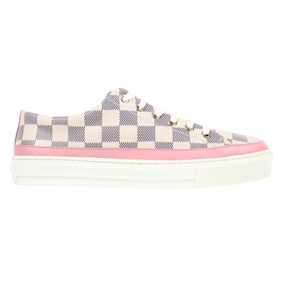 路易威登 LOUIS VUITTON Damier Azur Stellar 運動鞋  粉Stellar Line棋盤格運動鞋#38.5 原廠盒子/鞋帶