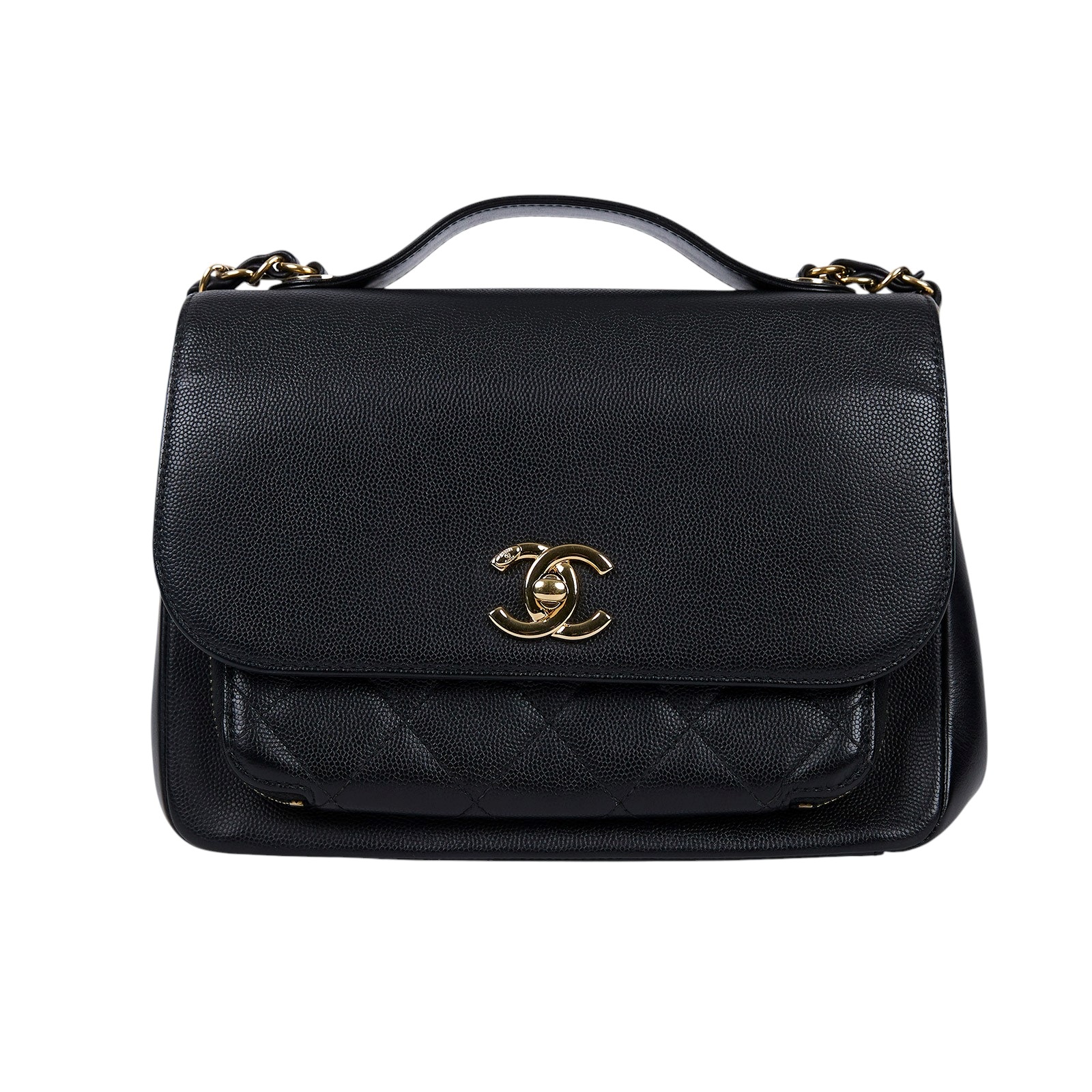 香奈兒 CHANEL 手提 口蓋包 A93607 23開黑金郵差包 防塵袋