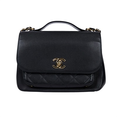 香奈兒 CHANEL 手提 口蓋包 A93607 23開黑金郵差包 防塵袋