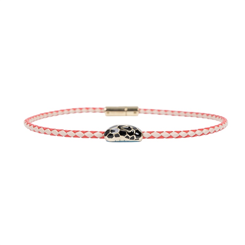 寶格麗 BVLGARI Serpenti Forever 手鍊  黑粉蛇頭SERPENTI編織手環 無附屬品