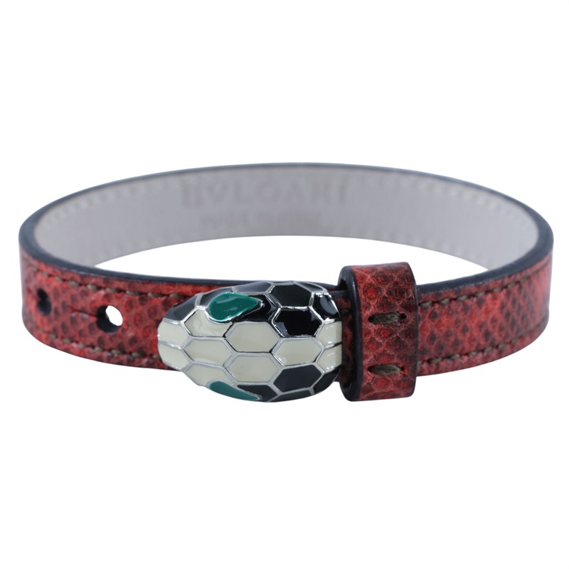 寶格麗 BVLGARI Serpenti Forever 手鍊  橘紅蛇頭皮手環 無附屬品