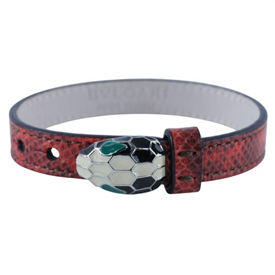 寶格麗 BVLGARI Serpenti Forever 手鍊  橘紅蛇頭皮手環 無附屬品