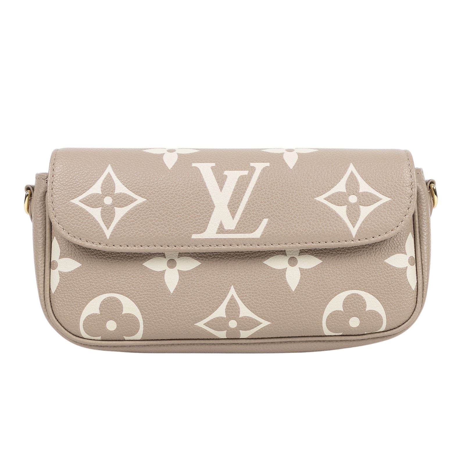 路易威登 LOUIS VUITTON Wallet on Chain Ivy 壓花牛皮 肩背錢包 斑鳩灰色 奶油色 M82211 晶片款  原廠盒子/防塵袋/購買證明正本/背帶2