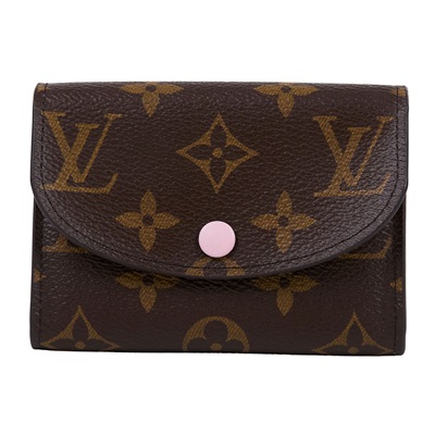 路易威登 LOUIS VUITTON Rosalie 零錢包 經典帆布 芭蕾粉色 M62361 晶片款 原花拼粉ROSALIE錢包 原廠盒子
