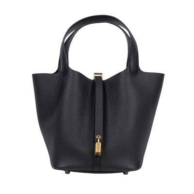 愛馬仕 Hermes Picotin Lock 22 菜籃子包 金色五金 黑色 H060991CC89 H060991CC/W MI 010 IA  防塵袋/原廠盒子/鎖組