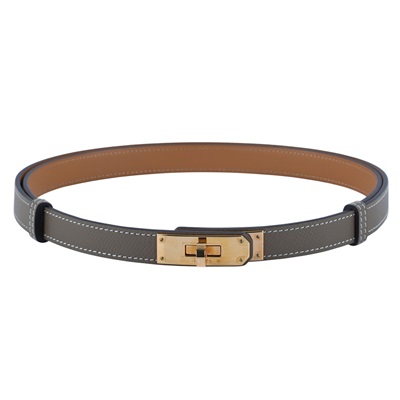 愛馬仕 Hermes Kelly 18 腰帶 KL18B Z ID 010 CF Z刻大象灰金釦KELLY 18皮帶 原廠盒子/防塵袋