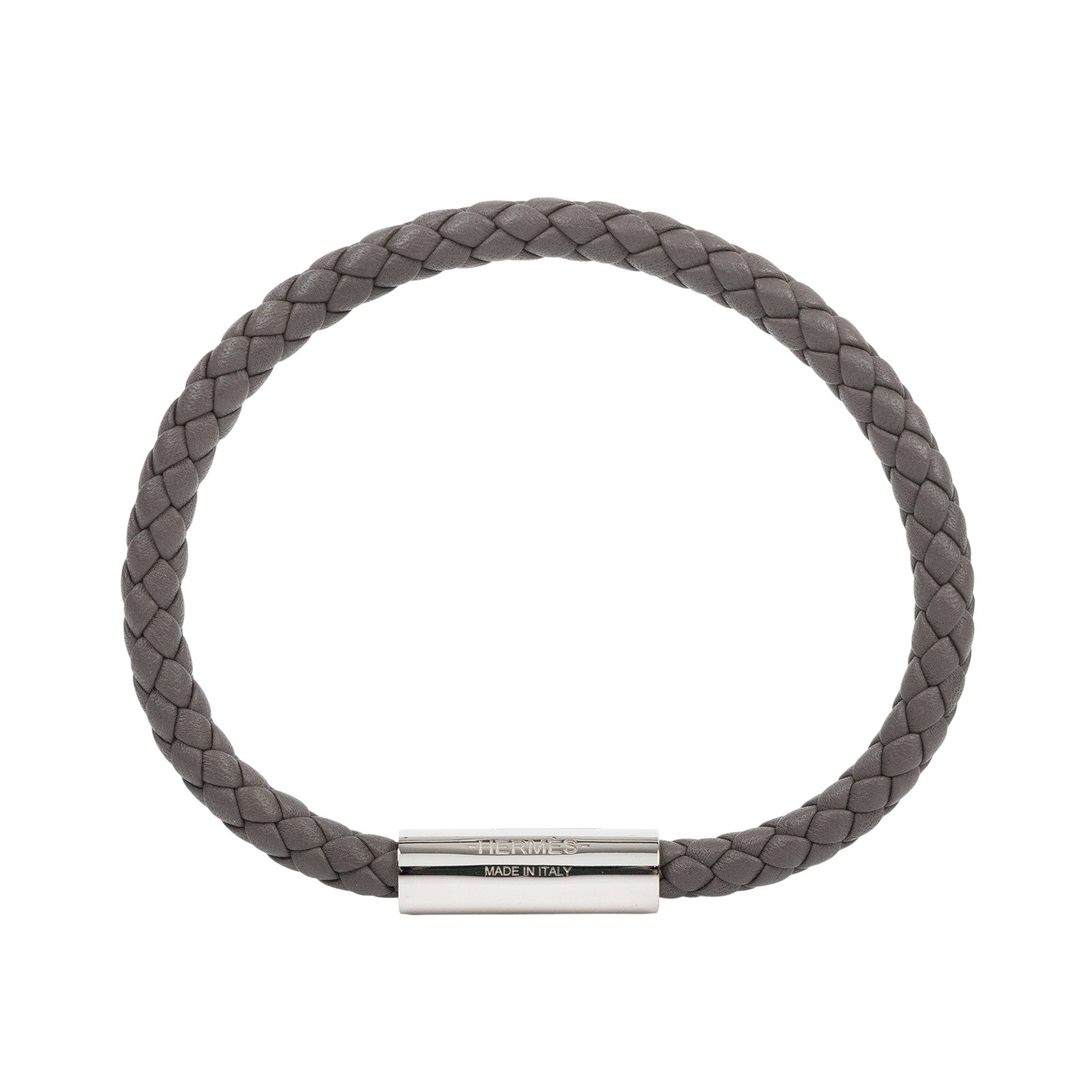 愛馬仕 Hermes  H066218FP8FT5  灰GOLIATH編織手環 原廠盒子/防塵袋