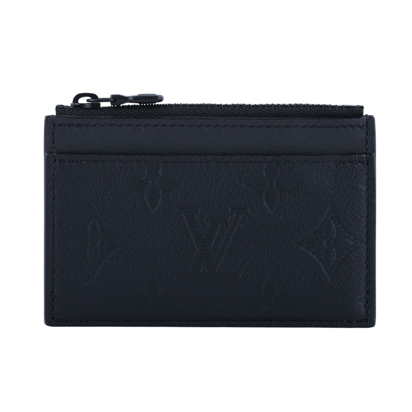 路易威登 LOUIS VUITTON 拉鍊 卡包 M82245 晶片款 黑壓紋拉鍊卡包 防塵袋/原廠盒子