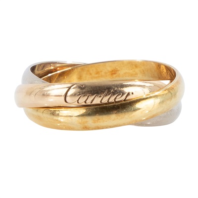 卡地亞 CARTIER Trinity 戒指  TRINITY 三環戒細版 #50 原廠盒子/保書