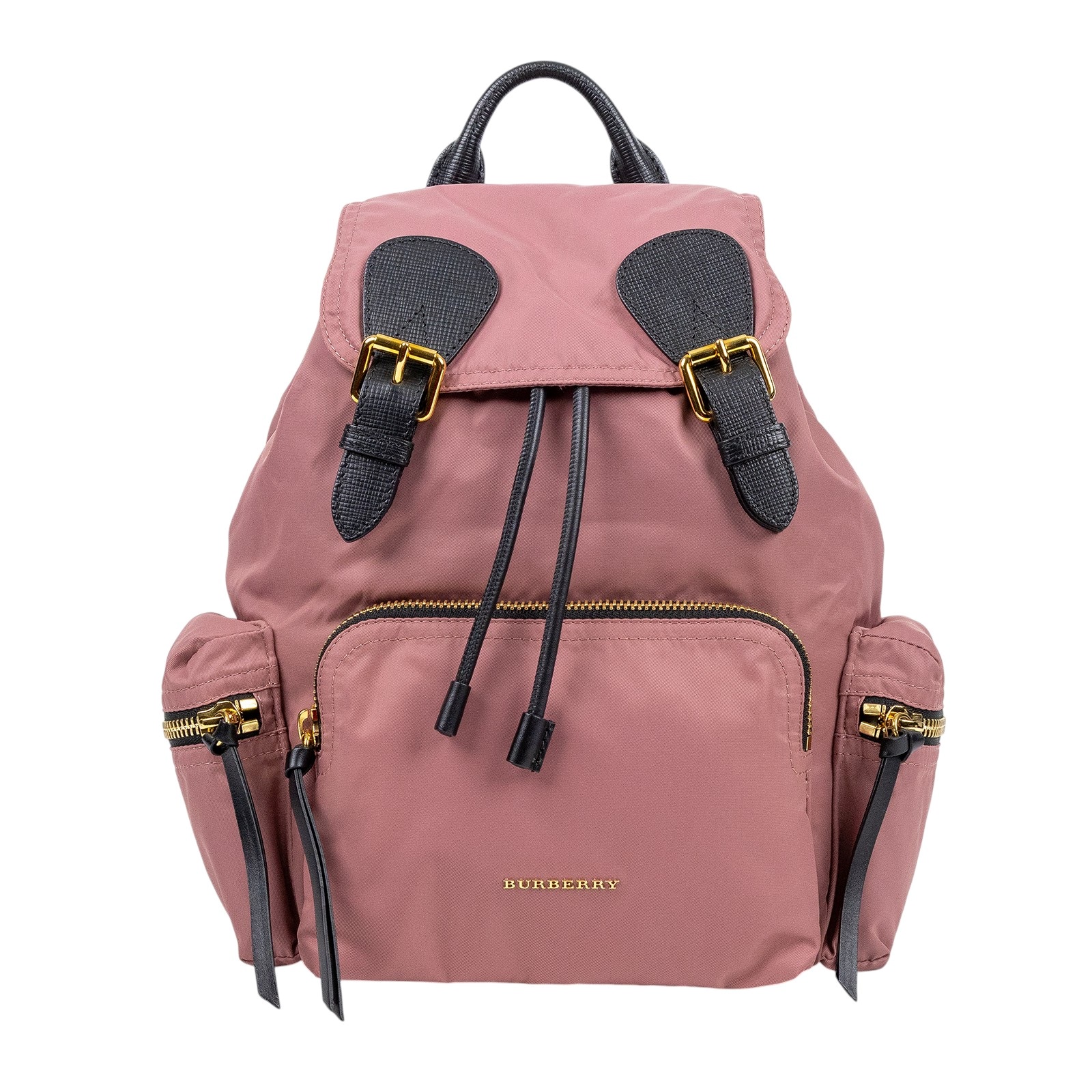 博柏利 BURBERRY The Rucksack 軍用背包  藕粉尼龍後背包 防塵袋
