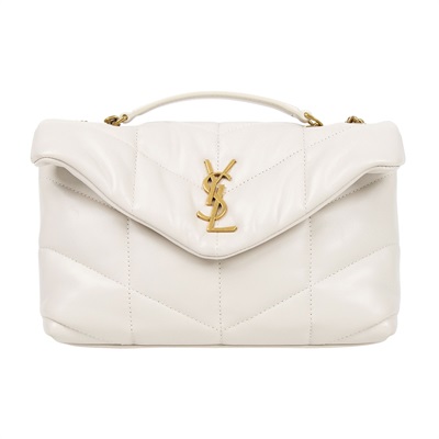 聖羅蘭 YSL SAINT LAURENT Puffer 絎縫 亮面粒面皮革 TOY 手袋 肩背包 金色五金 759337AAC9A  原廠盒子/防塵袋/購買證明正本