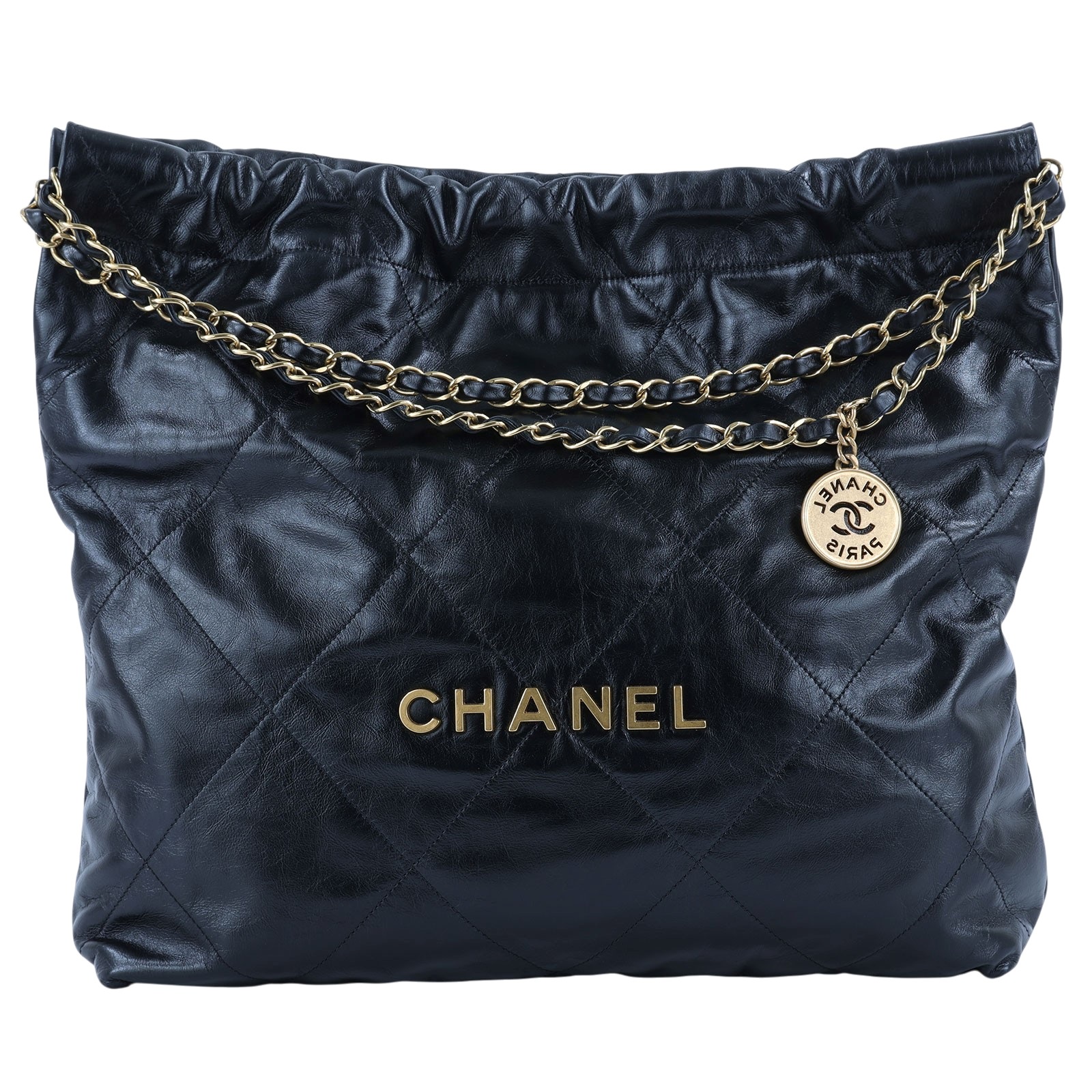 香奈兒 CHANEL 22 中型 束口包 AS3261 晶片款 黑金22 BAG 中號 防塵袋/內袋