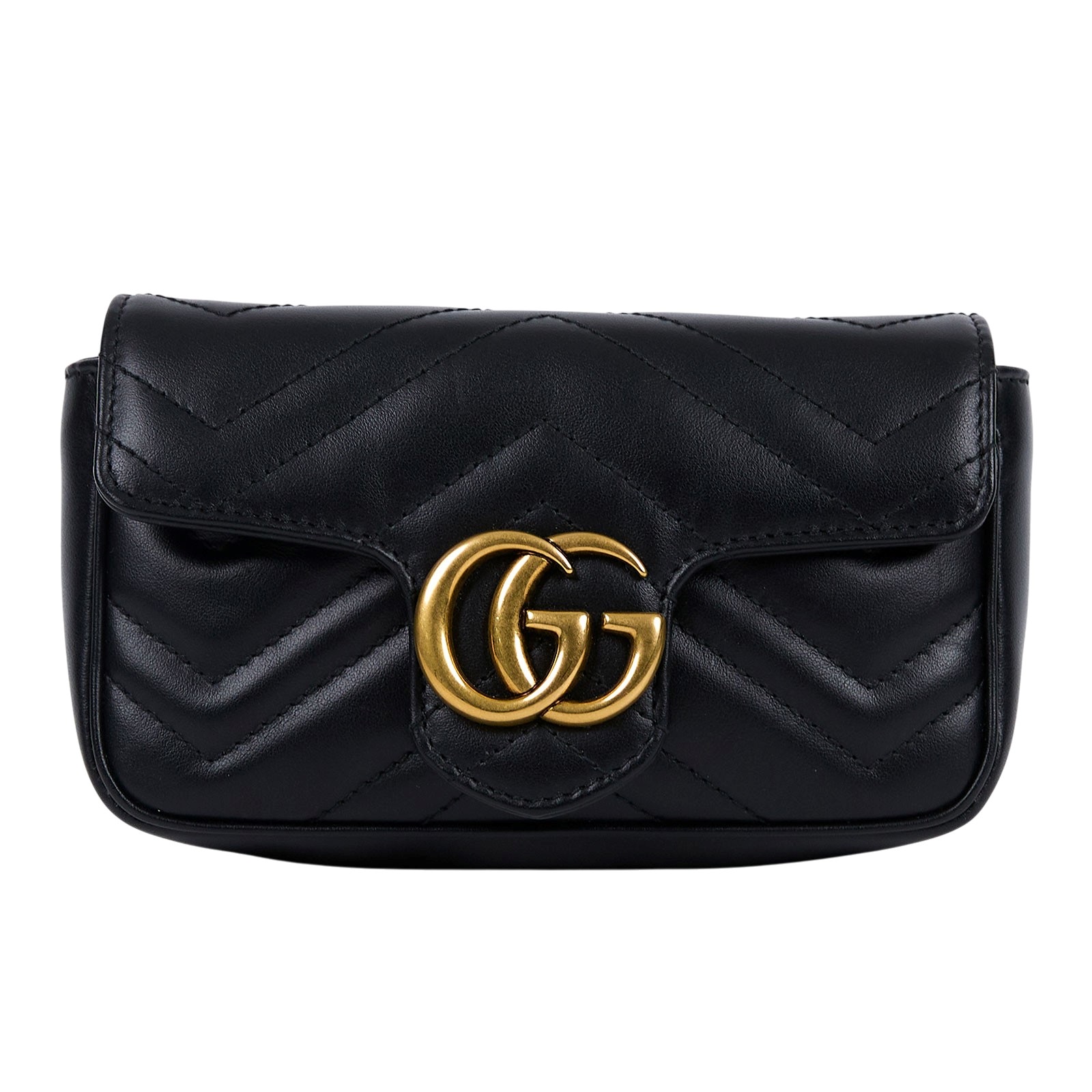 古馳 GUCCI GG Mormont 絎縫 超迷你袋 476433 DTDCT 黑MARMONT MINI 原廠盒子/防塵袋