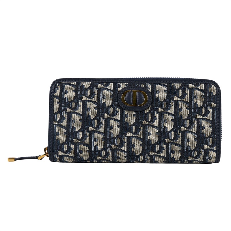 迪奧 CHRISTIAN DIOR 30 Montaigne Voyageur 錢包 長夾 S2094UTZQ 藍OBLIQUE CD長夾 原廠盒子/防塵袋