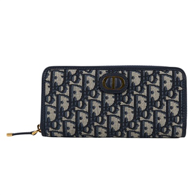 迪奧 CHRISTIAN DIOR 30 Montaigne Voyageur 錢包 長夾 S2094UTZQ 藍OBLIQUE CD長夾 原廠盒子/防塵袋