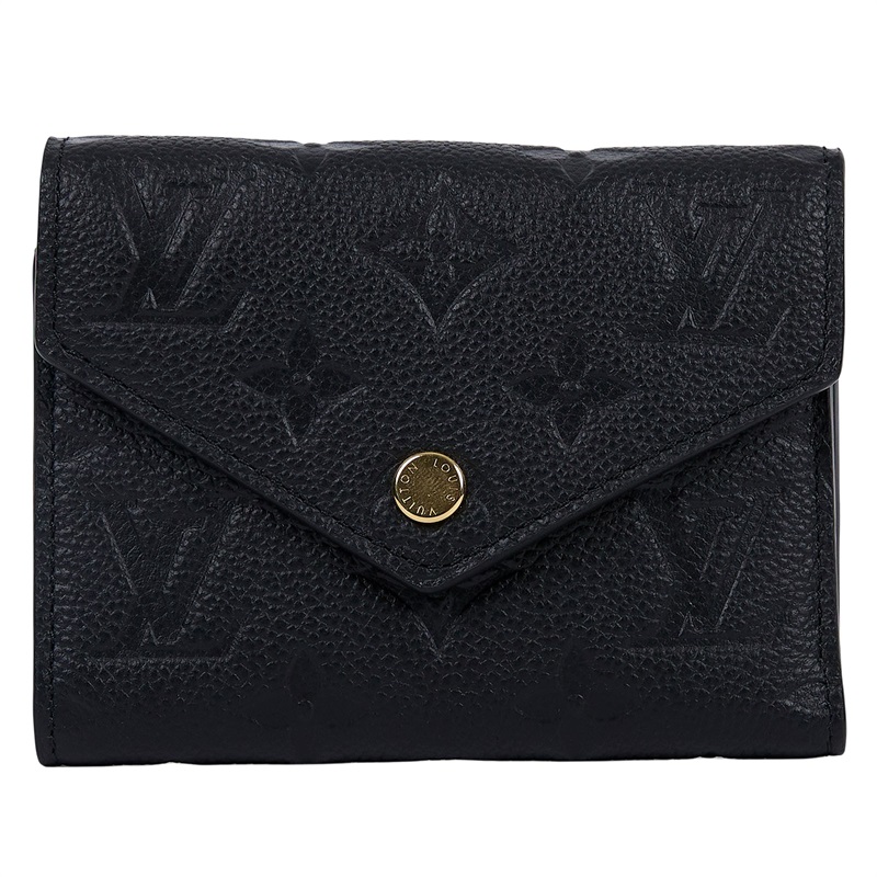路易威登 LOUIS VUITTON Victorine 錢包 壓花牛皮 M64060 晶片款 黑原花壓紋Victorine三折短夾 原廠盒子/防塵袋