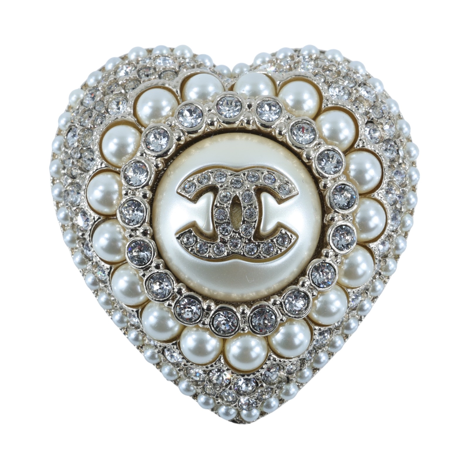 香奈兒 CHANEL CC 珍珠 胸針 L22B 愛心珍珠胸針 原廠盒子/防塵袋