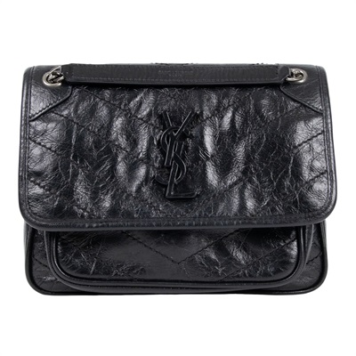 聖羅蘭 YSL SAINT LAURENT Niki 復古小牛皮 Baby 斜背 翻蓋包 6331600EN04 黑NIKI BABY 防塵袋