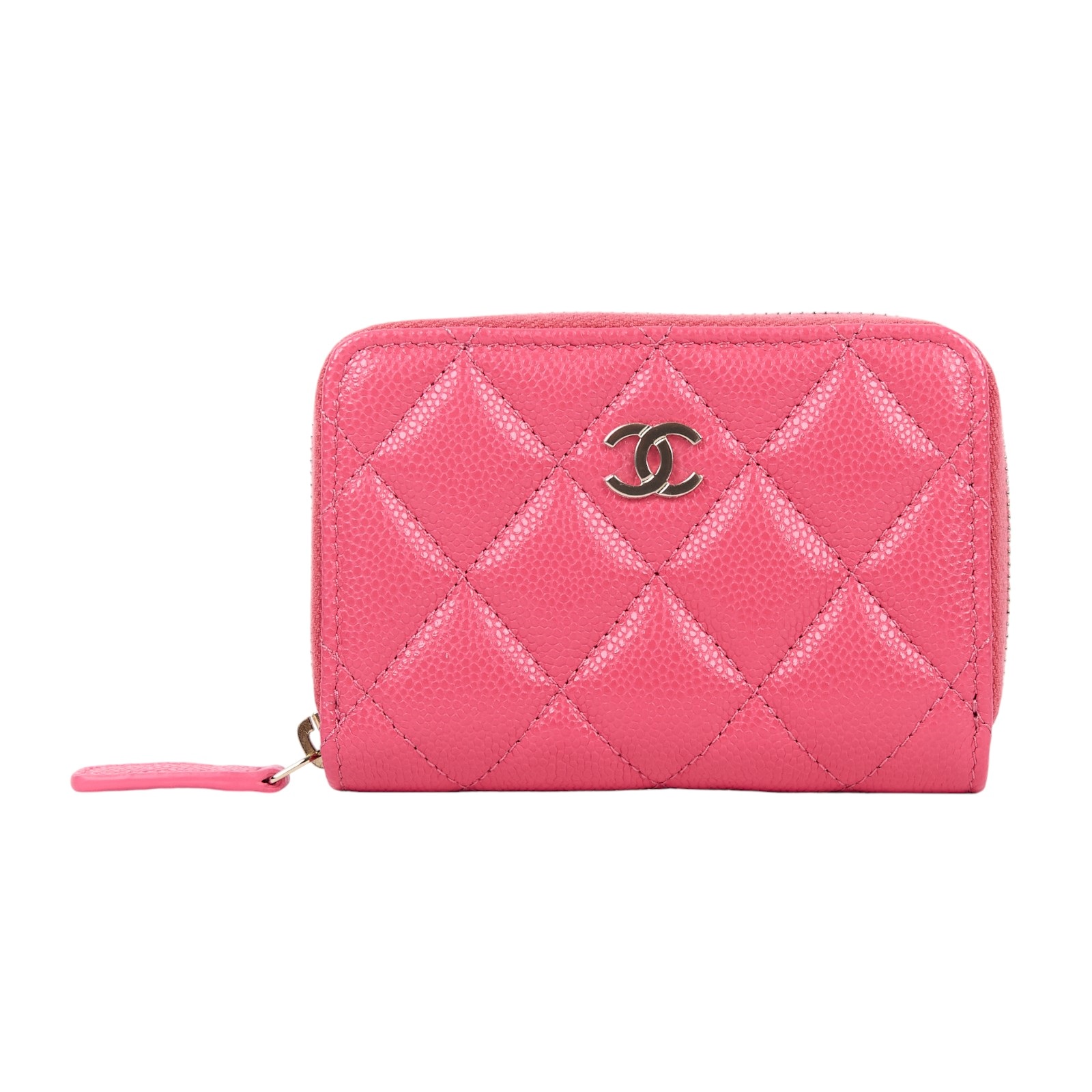 香奈兒 CHANEL 經典 拉鏈 零錢包 錢包 卡夾 AP0216 晶片款 桃粉淡金荔枝卡零錢包 原廠盒子/防塵袋
