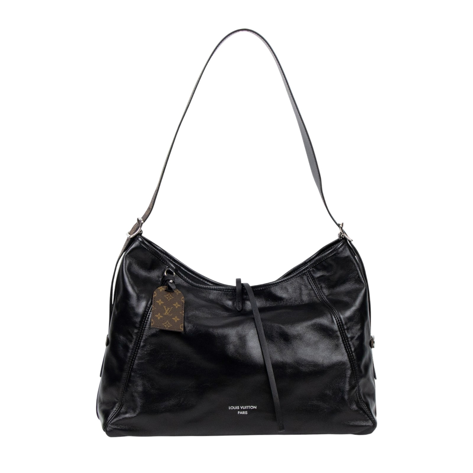 路易威登 LOUIS VUITTON CarryAll Vibe MM 手提 肩背包 黑色 M25143 晶片款  防塵袋/原廠盒子/購買證明正本