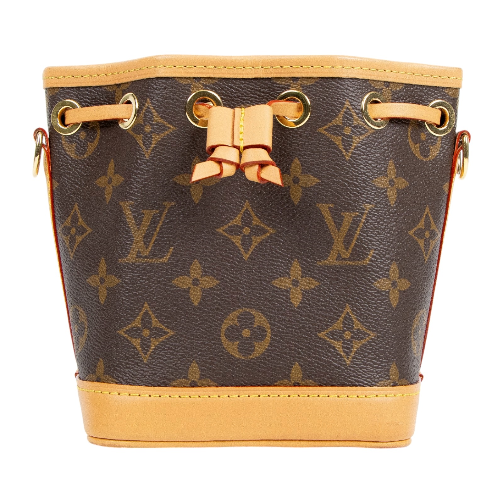 路易威登 LOUIS VUITTON Nano Noé 原花 束口水桶包 M81266 晶片款 原花NANO NOE 原廠盒子/防塵袋/背帶2