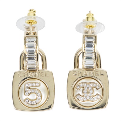 香奈兒 CHANEL CC 耳釘 耳環 B 23 S 方形復古雙C耳環 內襯