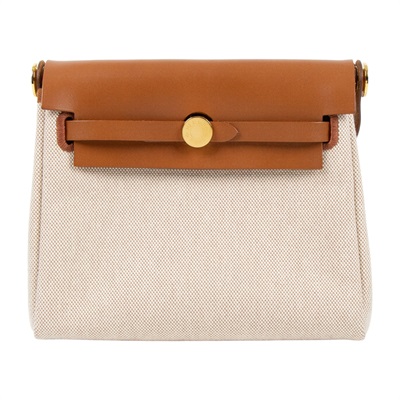 愛馬仕 Hermes Herbag Zip 20 金色五金 棕色 米色 H085414CCAA /WTS009AU  防塵袋/購買證明影本