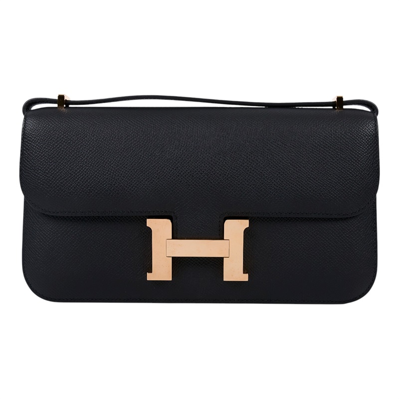 愛馬仕 Hermes Constance 24 Elan 康康包 玫瑰金扣 黑色 H085425CD89 /KPI565MS  防塵袋/背帶/購買證明影本/鏡子