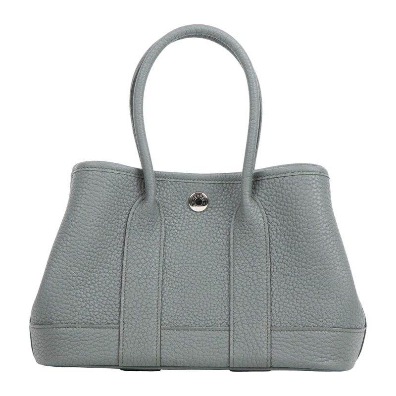愛馬仕 Hermes Garden Party 花園派對包 23 銀色五金 杏仁綠 H086422CK63 /WAM010UH  防塵袋/購買證明影本