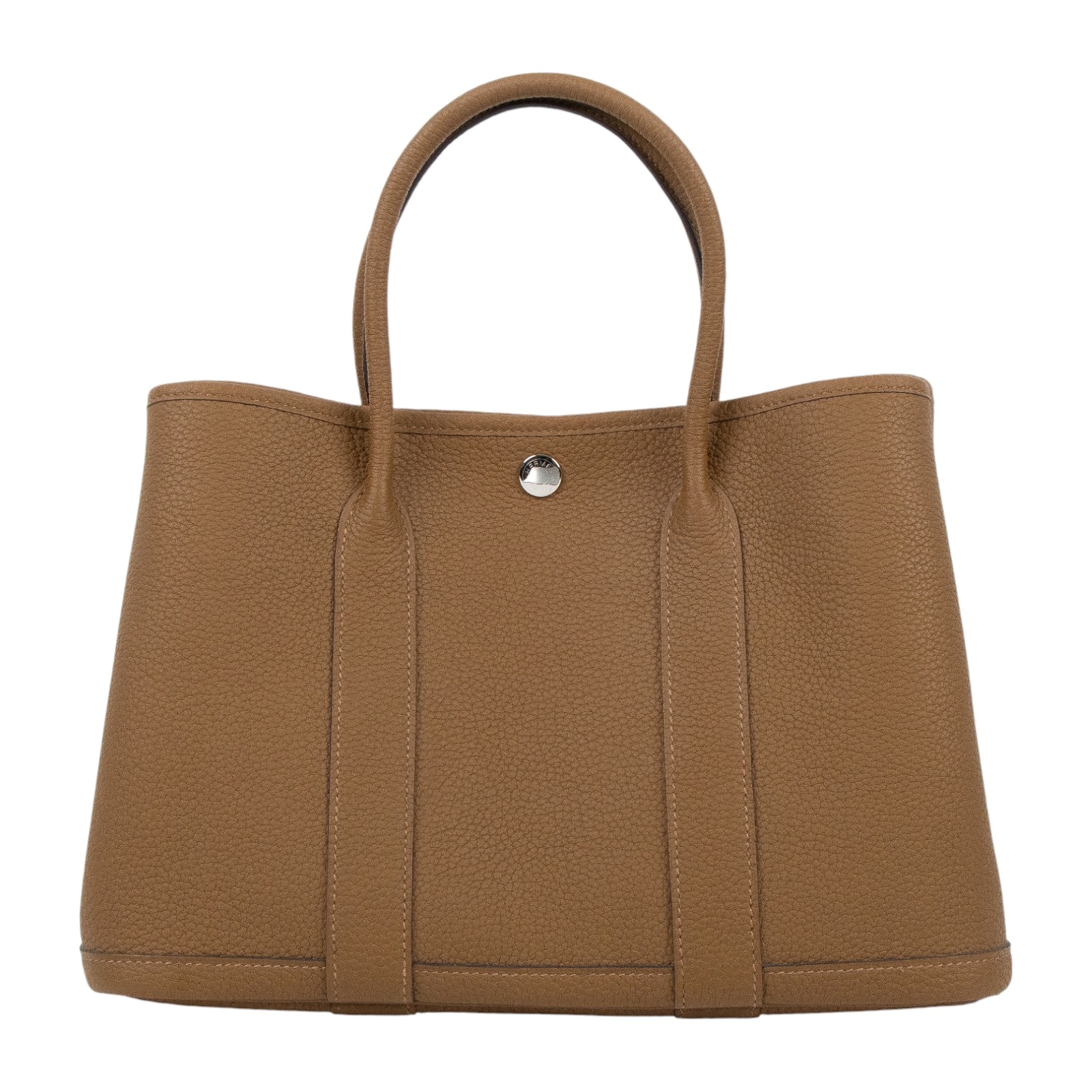 愛馬仕 Hermes Garden Party 花園派對包 30 栗子棕色 銀色五金 H051568CK3G 防塵袋/購買證明影本