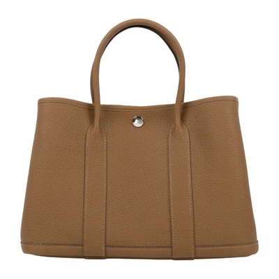 愛馬仕 Hermes Garden Party 花園派對包 30 栗子棕色 銀色五金 H051568CK3G 防塵袋/購買證明影本