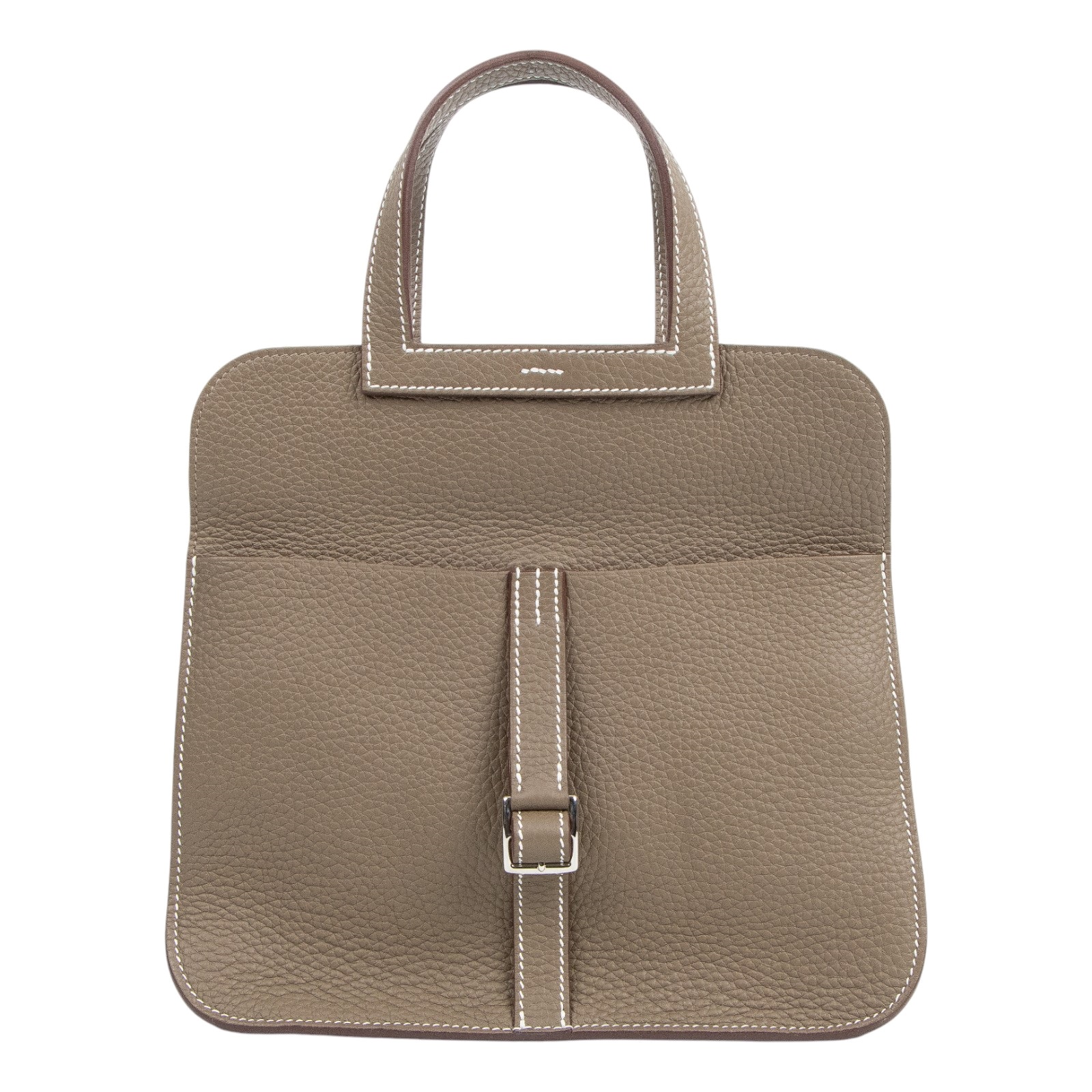 愛馬仕 Hermes Halzan 25 手拿 手提 肩背 斜背包 銀色五金 大象灰 H082027CK18 /KSI003DB  防塵袋/背帶/購買證明影本