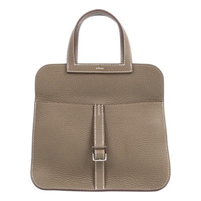 愛馬仕 Hermes Halzan 25 手拿 手提 肩背 斜背包 銀色五金 大象灰 H082027CK18 /KSI003DB  防塵袋/背帶/購買證明影本