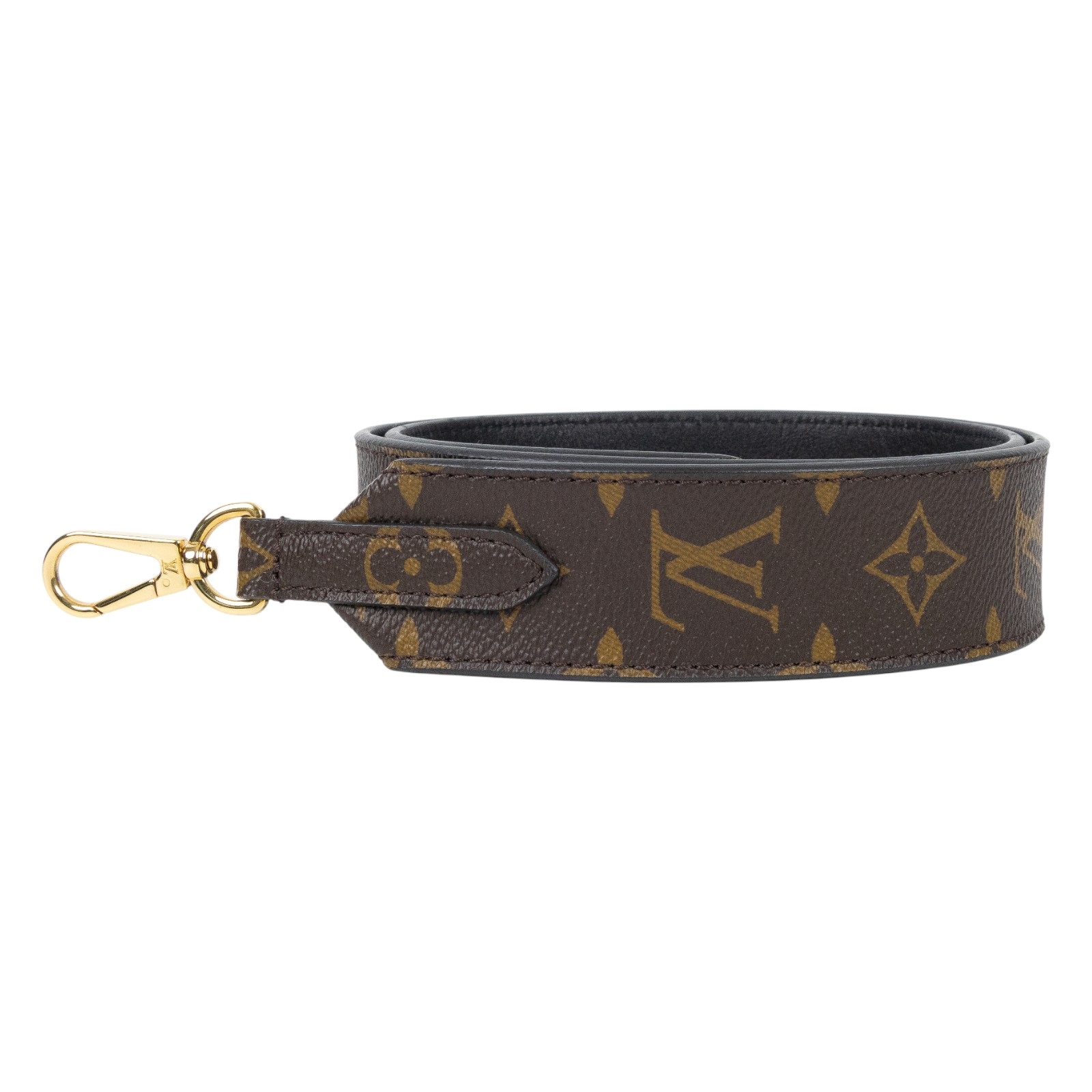 路易威登 LOUIS VUITTON Monogram 肩背帶 黑色 J02288 原花寬背帶 防塵袋