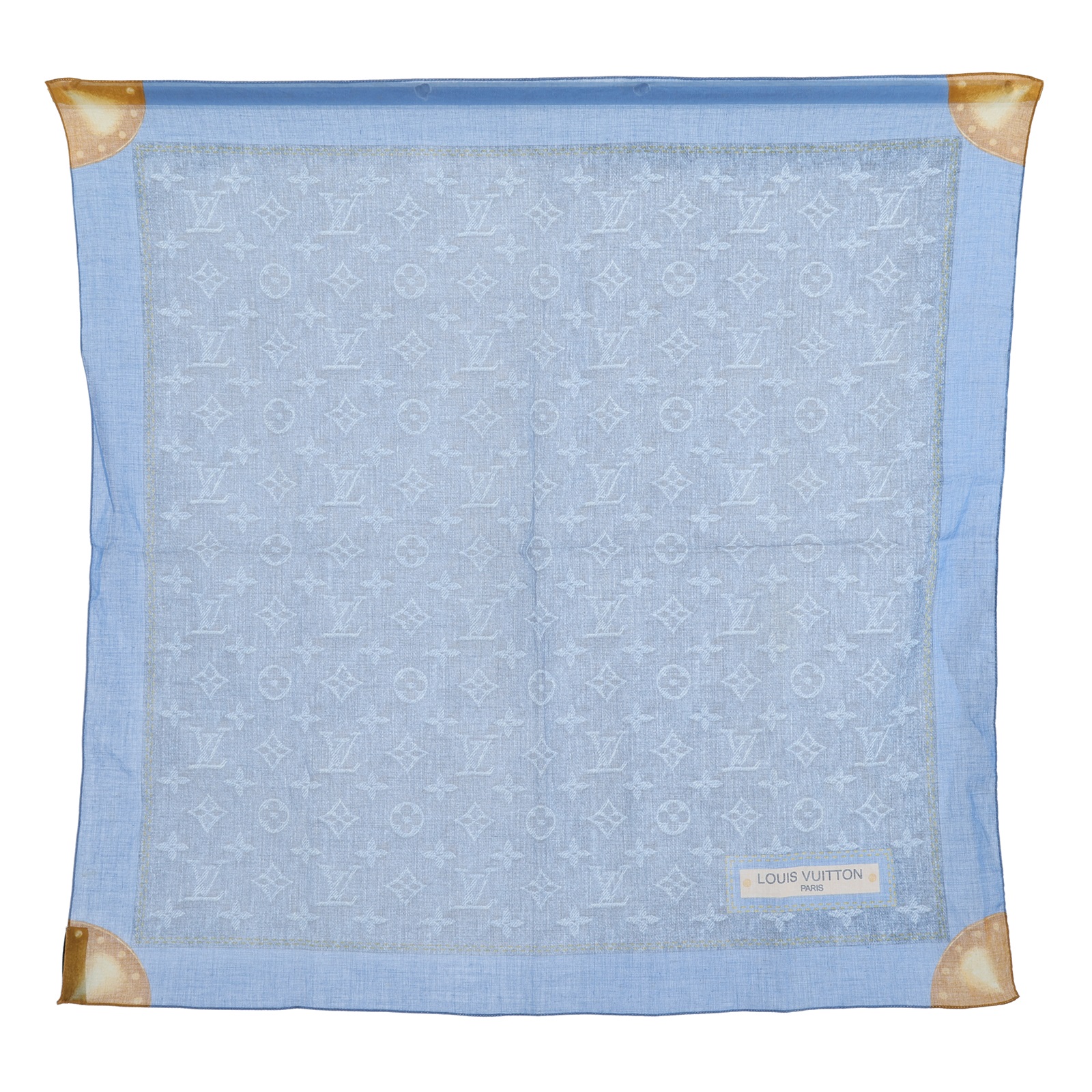 路易威登 LOUIS VUITTON Monogram 老花 絲巾 M71896 單寧圖案方巾 無附屬品