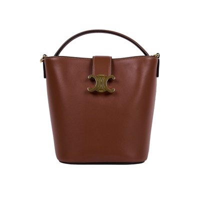 思琳 CELINE Louise 光滑牛皮革 水桶包 小型 119173FX9 焦糖SMALL LOUISE水桶2WAY包 防塵袋/購買證明正本/保證卡/背帶