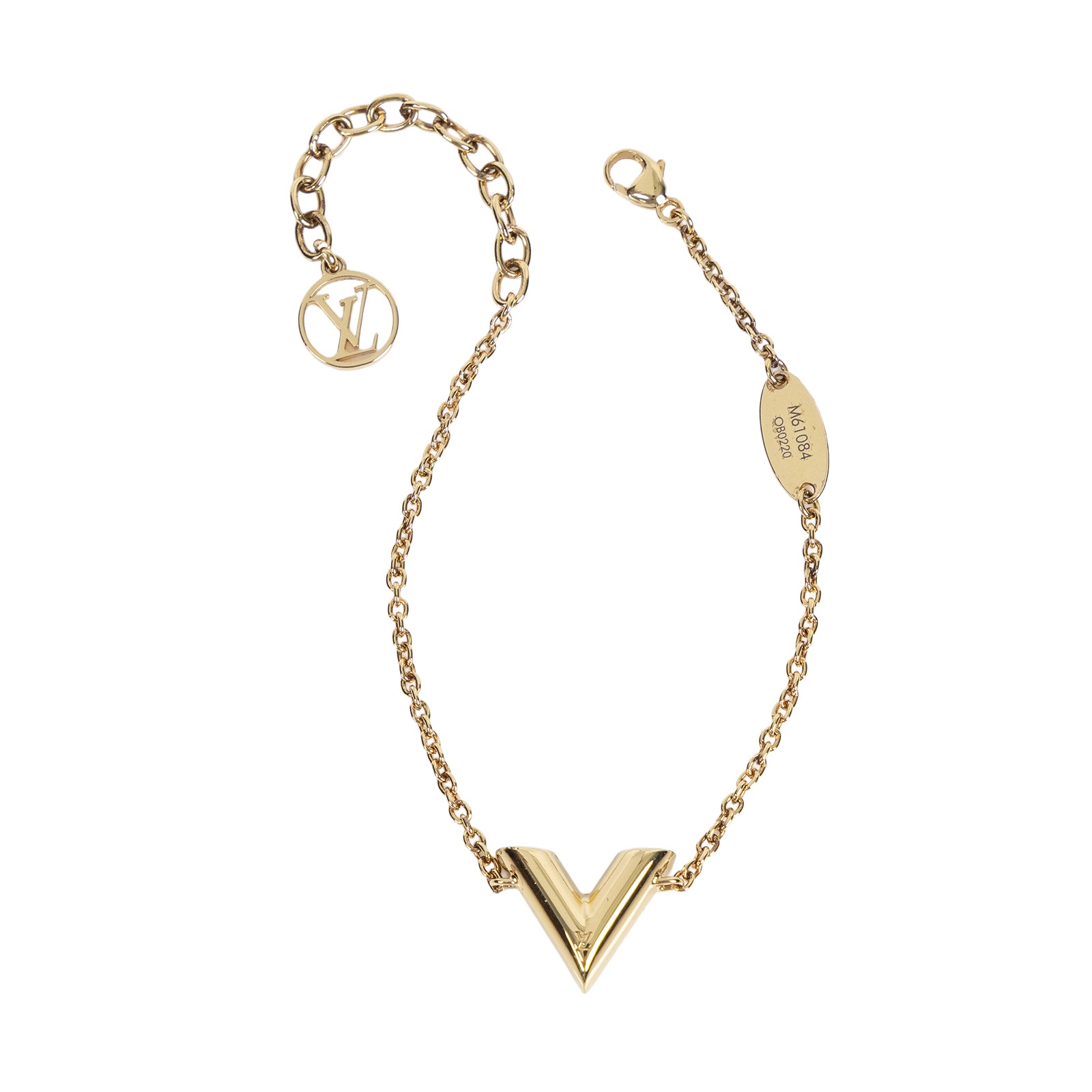路易威登 LOUIS VUITTON Essential V 手鍊 金色 M61084 金ESSENTIAL V手鍊 原廠盒子/防塵袋