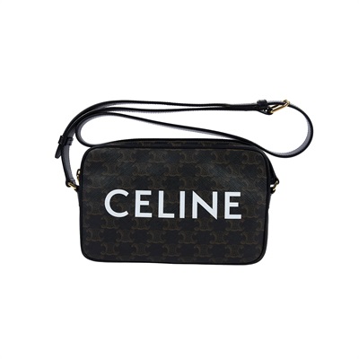 思琳 CELINE 標誌印花 郵差包 中型 194502EJG 棕凱旋門相機包 防塵袋
