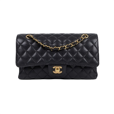 香奈兒 CHANEL CF 經典 11.12 口蓋包 A01112 Y01864 29開黑金荔枝COCO25 原廠盒子/保證卡/防塵袋/購買證明正本