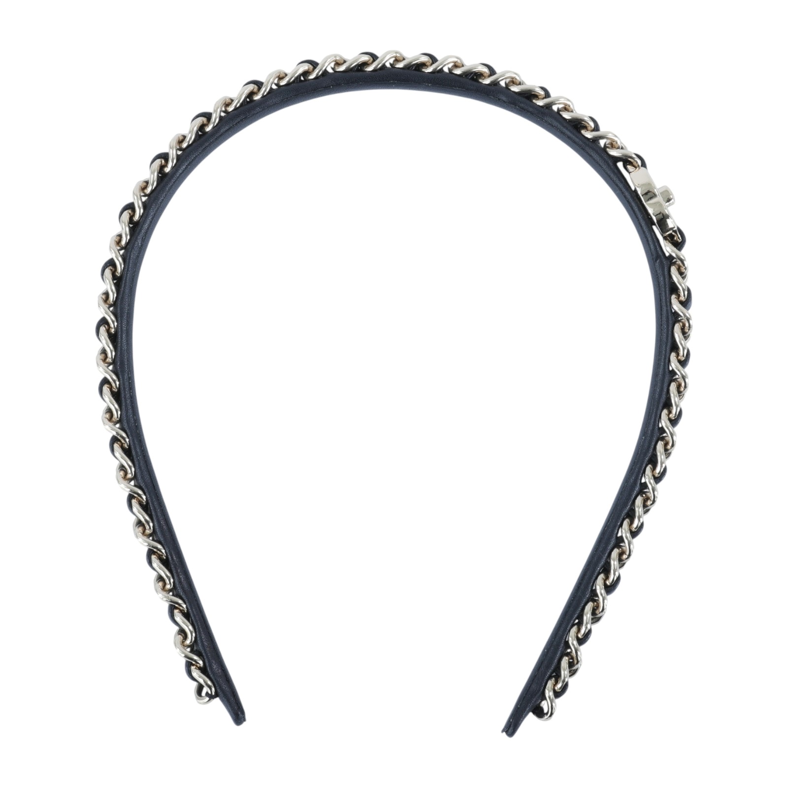 香奈兒 CHANEL 髮箍 AB6143 B05547 黑金皮穿鍊髮箍 原廠盒子/購買證明正本